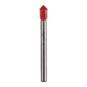 Τρυπάνι πλακιδίων Milwaukee 6x60mm με κόκκινη βαμμένη άκρη και κεφαλή καρβιδίου.