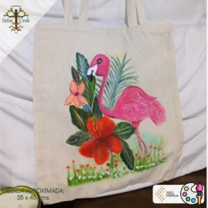Bolsa de Manta - Flamingo y Flores.