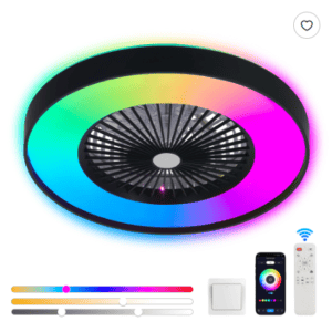Alternative view of Smart RGB Ceiling Fan Light — App & Remote, 6-Speed DC Motor