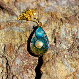 Pendentif "Goutte océan" - bijoux galatée merveilles - pendentif de sirène - bijoux de sirène - bijoux coquillage - bijoux fantaisies - colliers de sirène