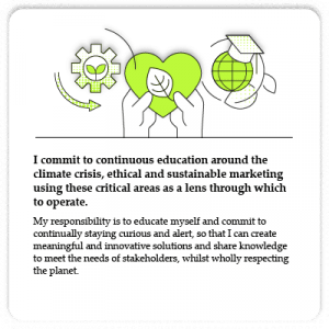 #sustainablemarketing Manifesto 2: continuous education around the climate crisis, ethical and sustainable marketing