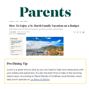 Parents feature st barts contribution