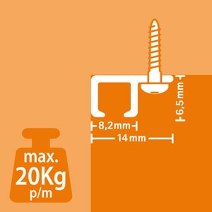 Guía aluminio para techo