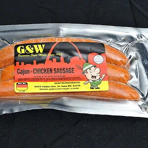 Fully cooked three-pack G&W cajun chicken sausage