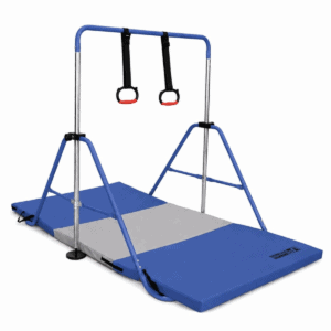 Gymnastics Folding High Bar Blue with mat