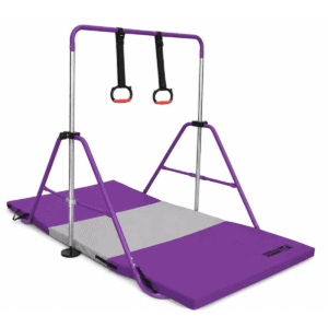 Gymnastics Folding High Bar Purple with mat