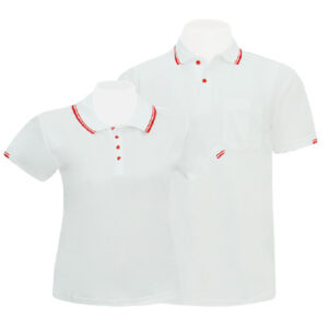 เสื้อโปโลสีขาวขลิบแดง EG Polo