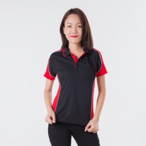 Alternative view of เสื้อโปโลดำตัดต่อแดง TB Polo