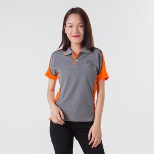 Alternative view of เสื้อโปโลเทาตัดต่อส้ม TB Polo
