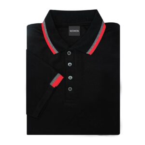 Alternative view of เสื้อโปโลสีดำขลิบแดง EG Polo