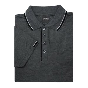 Alternative view of เสื้อโปโลสีเทาท็อปเข้มขลิบดำ EG Polo