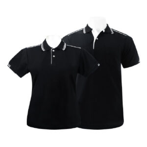 เสื้อโปโลสีดำขลิบขาว MN Polo