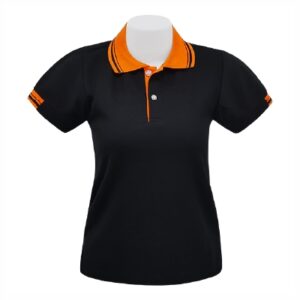 Alternative view of เสื้อโปโลสีดำปกส้ม MN Polo