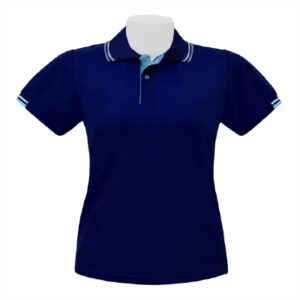 Alternative view of เสื้อโปโลสีน้ำเงินขลิบฟ้า MN Polo