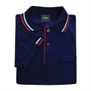 Alternative view of เสื้อโปโลสีกรมขลิบแดง MN Polo
