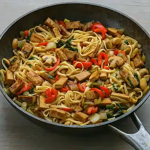 Plantaardige diner recepten 6 Roerbakschotel met tofu en groenten