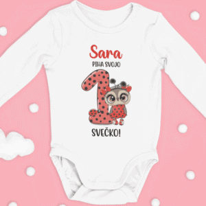 Otroški bodi - Sovica Piha Prvo Svečko [IME PO ŽELJI]