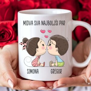 Skodelica Midva Sva Najboljši Par (2x ime po želji)