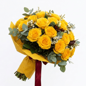 Incanto Dorato: Sontuoso Bouquet di Rose Gialle