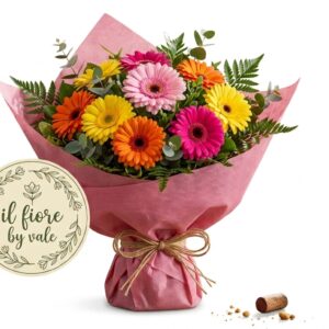 Bouquet di Gerbere Colorate: Un'Esplosione di Allegria e Vivacità