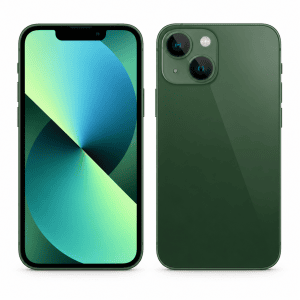 iPhone 13 mini Green for sale in NYC - front and back product view