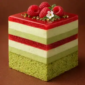 Entremet Pistache Avocat Fruits Rouges