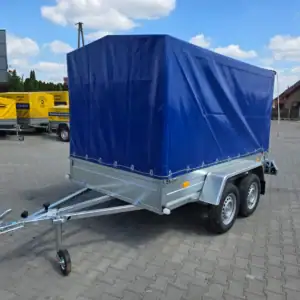 Przyczepa dwuosiowa lekka Rydwan C750/E3 DMC 400-750 kg Przednia burta otwierana.