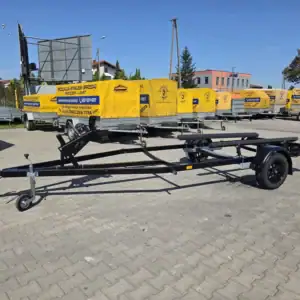 Przyczepa podłodziowa lekka  ”Płoza 530+ 60 cm ”  Czarna pod łódkę felgi czarne