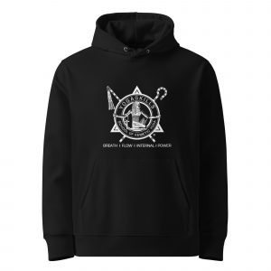 Unisex Essential Organic Hoodie | White YogaSkills Logo | Front Print