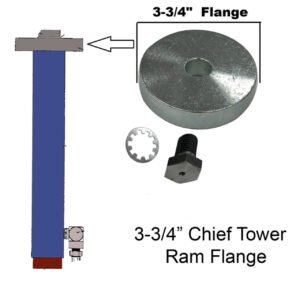 Chief Style Tower Ram Flange 3-3/4" Kit w/ Bolt and Washer