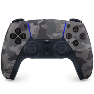 Add a fresh urban aesthetic to your PS5™ gaming space with this Grey Camouflage controller, infused with unique micro patterns of the iconic PlayStation Shapes. A USB cable is not included. To connect or charge the controller, use the USB cable supplied with the PS5™ console. Find your voice, share your passion - Chat online through the built-in microphone. Connect a headset directly via the 3.5mm jack. Record and broadcast your epic gaming moments with the create button A gaming icon in your hands - Enjoy a comfortable, evolved design with an iconic layout and enhanced sticks. Hear higher-fidelity(Compared to Dualshock 4) sound effects through the built-in speaker in supported games