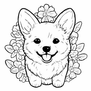 Pies rasy corgi kolorowanka do druku dla dzieci