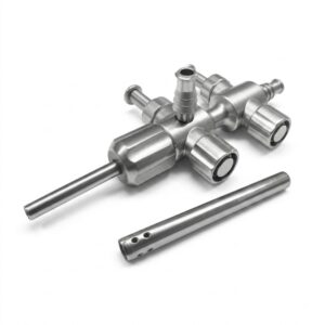 Trumpet Valve Suction irrigation with cannula
