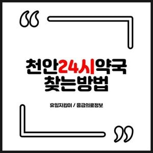 천안 24시 약국