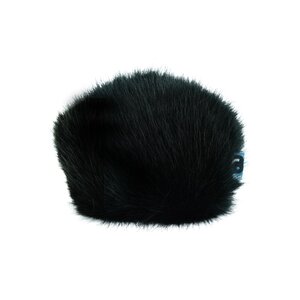 Black synthetic fur windcover fitted over Zoom H6essential portable recorder