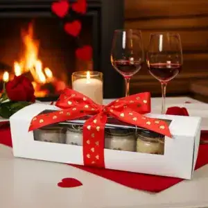 Walentynkowy zestaw 4 mini świec zapachowych Makandulo