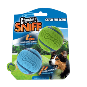 Chuckit! Sniff Fetch Ball Bacon & Pindakaas M – 2-pack
