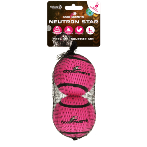 Dog Comets Neutron Star Tennis Ball With Squeaker L Pink (2-pack)