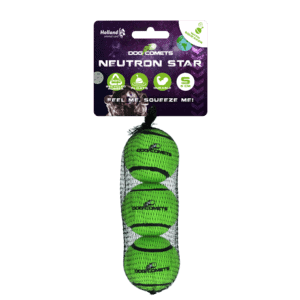 Dog Comets Neutron Star Tennis Ball With Squeaker S Green (3-pack)