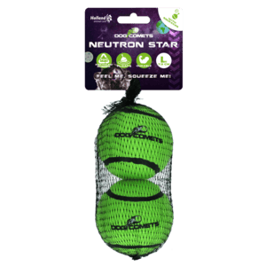 Dog Comets Neutron Star Tennis Ball With Squeaker L Green (2-pack)