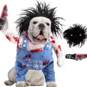 Huisdierkostuum – “Bloody Doll” Halloween & Kerst Outfit voor Katten en Honden