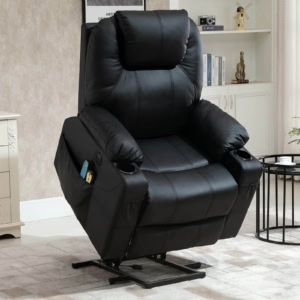 MEETWARM Power Lift Chair Electric Recliner For Elderly Heated Vibration Massage Recliner Chair With 2 Remote Controls, USB Ports, Cup Holders & Side Pockets For Living Room