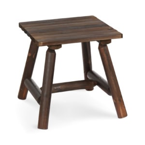 MEETWARM Wooden Adirondack Side Table, Cedar Wood Outdoor Square End Table W/Slatted Tabletop, Oversize 19.5" Indoor Outdoor Patio Side Coffee Table For Garden Patio Backyard Porch