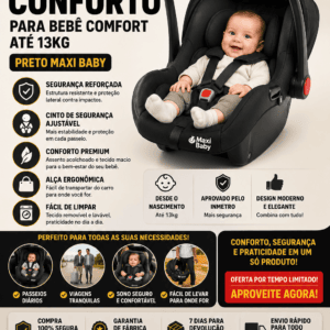 Bebê Conforto Para Bebê Comfort Até 13kg Preto Maxi