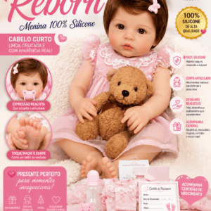 Boneca Reborn Bonito Cabelo Curto Menina