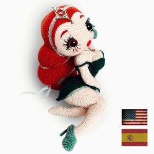 Crochet pattern “Pin-up redheaded doll” + VIDEOS