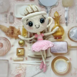 Ballerina Cappucina–inspired crochet pattern — whimsical amigurumi dancer with cappuccino-cup flair by Monoxatoys