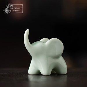 An Lam - Voi gốm Xanh Mint decor mang may mắn bình an