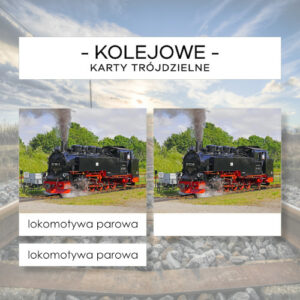 Kolejowe - karty trójdzielne 20 szt.