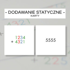 Dodawanie statyczne - karty do gry w znaczki